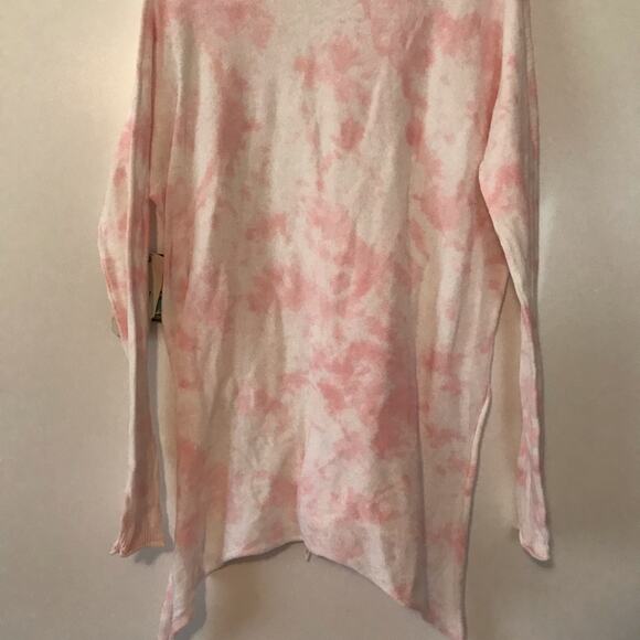 Cloth by Design Pink Tie Dye front tie sweater XS lightweight shirt style - Picture 2 of 5